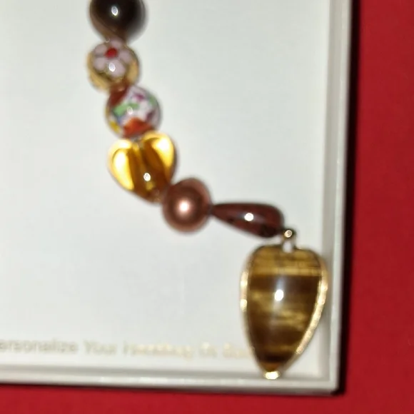 Persimmon Cameo Beaded Bagcharm Or  Keychain with Assorted Charm - Picture 7 of 9